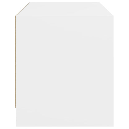 Mobile Porta TV con Ante in Vetro Bianco 68x37x42 cm