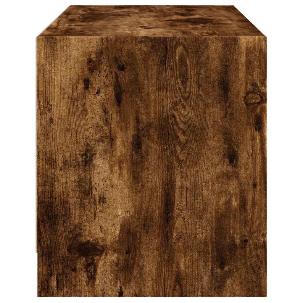 Mobile Porta TV con Ante in Vetro Rovere Fumo 68x37x42 cm - homemem39