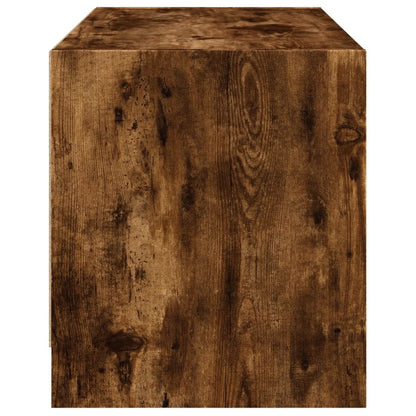 Mobile Porta TV con Ante in Vetro Rovere Fumo 68x37x42 cm - homemem39