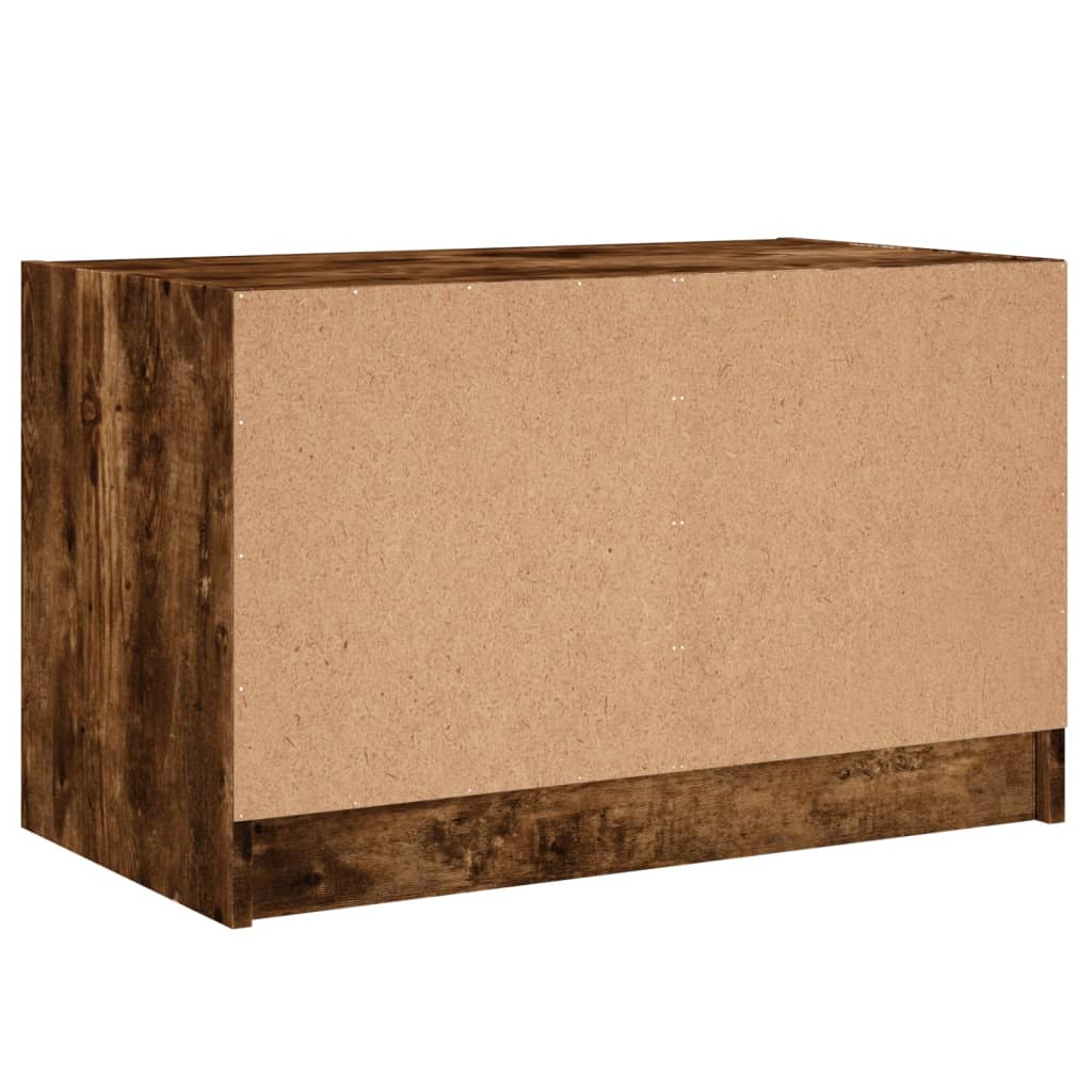 Mobile Porta TV con Ante in Vetro Rovere Fumo 68x37x42 cm - homemem39