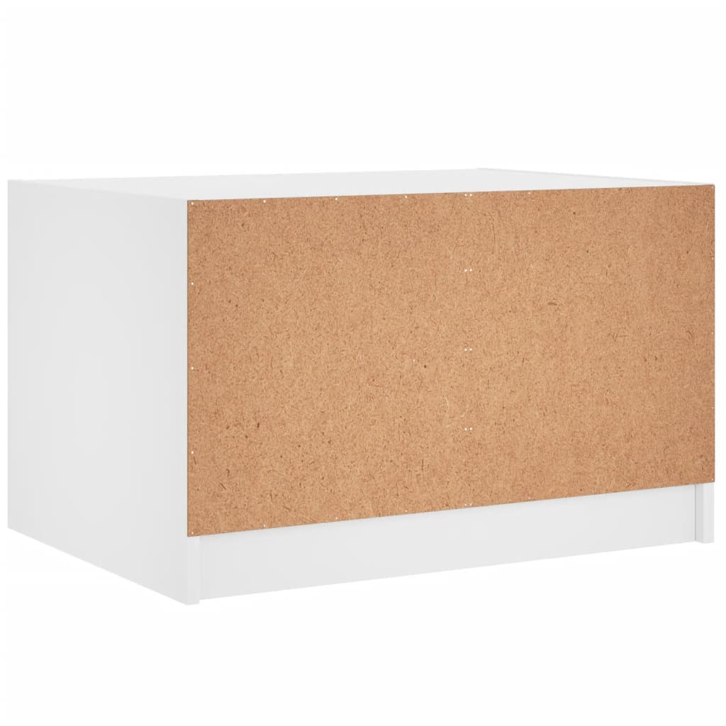Tavolino da Salotto con Ante in Vetro Bianco 68x50x42 cm | homemem39