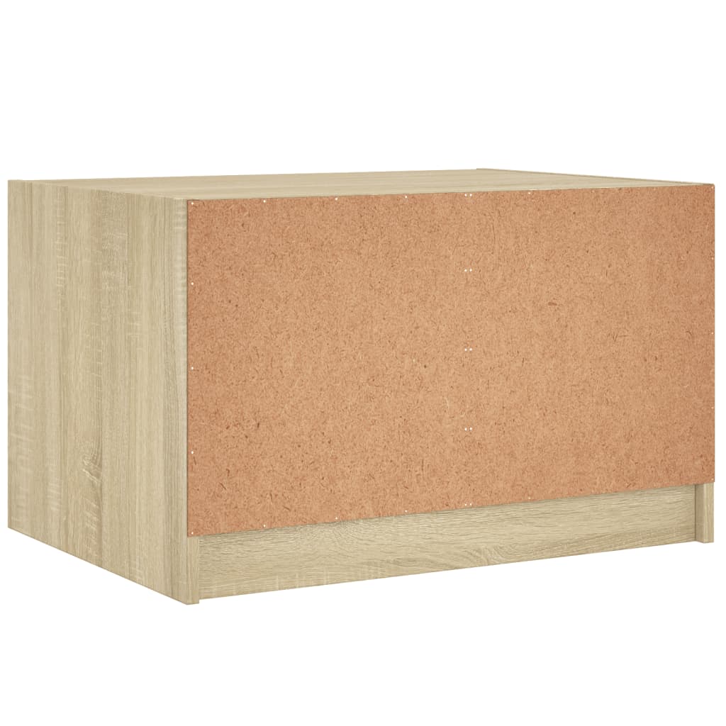 Tavolino da Salotto con Ante in Vetro Rovere Sonoma 68x50x42 cm | homemem39