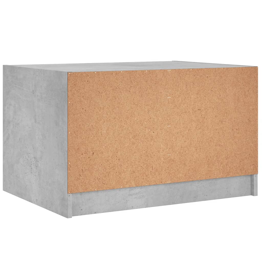 Tavolino da Salotto con Ante in Vetro Grigio Cemento 68x50x42cm | homemem39