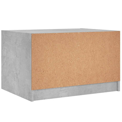 Tavolino da Salotto con Ante in Vetro Grigio Cemento 68x50x42cm | homemem39