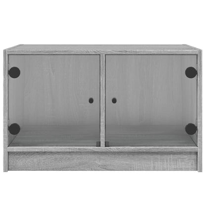 Tavolino da Salotto con Ante in Vetro Grigio Sonoma 68x50x42 cm | homemem39