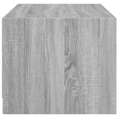 Tavolino da Salotto con Ante in Vetro Grigio Sonoma 68x50x42 cm | homemem39
