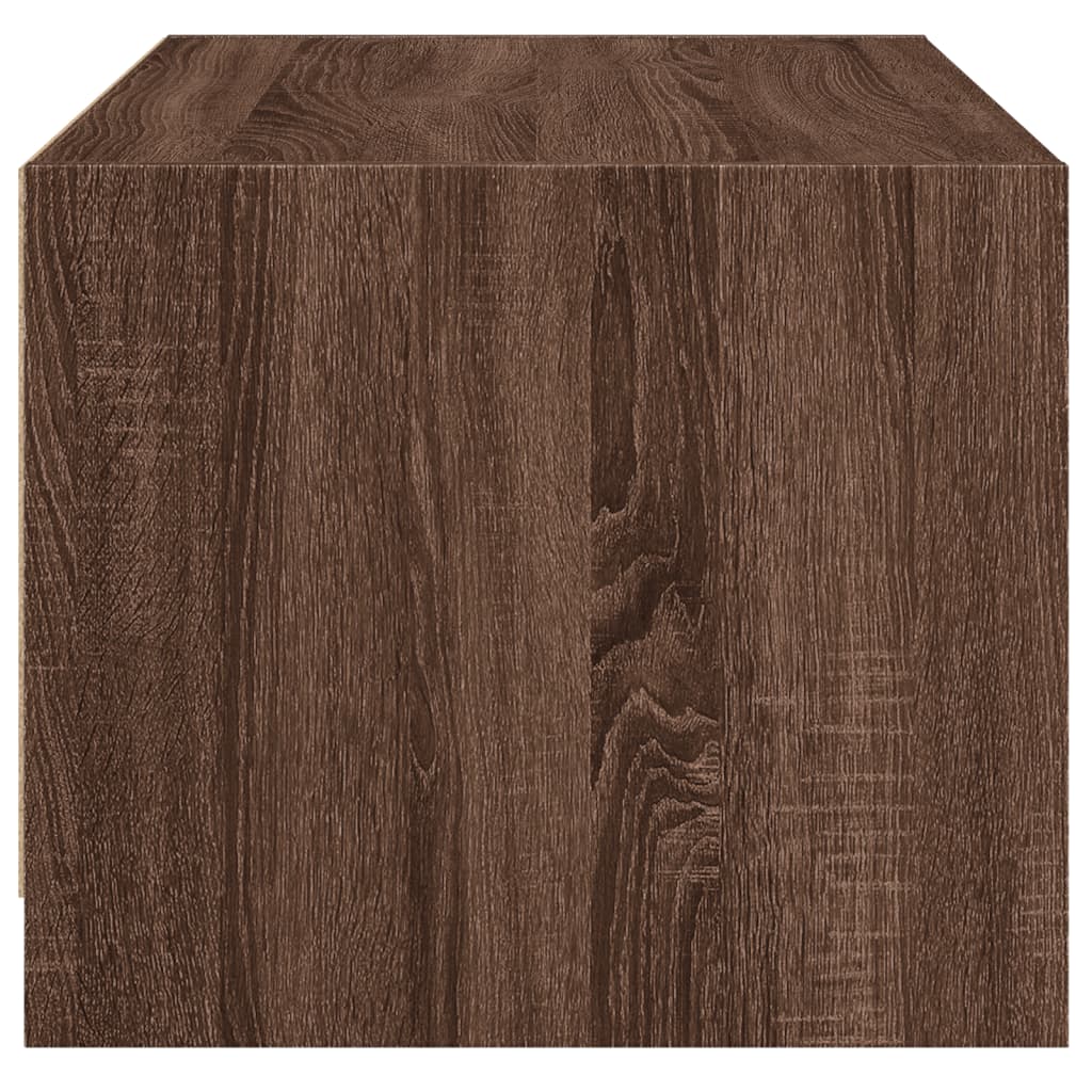Tavolino da Salotto con Ante in Vetro Rovere Marrone 68x50x42cm | homemem39