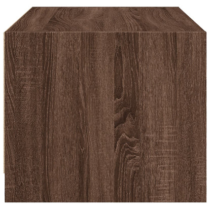 Tavolino da Salotto con Ante in Vetro Rovere Marrone 68x50x42cm | homemem39