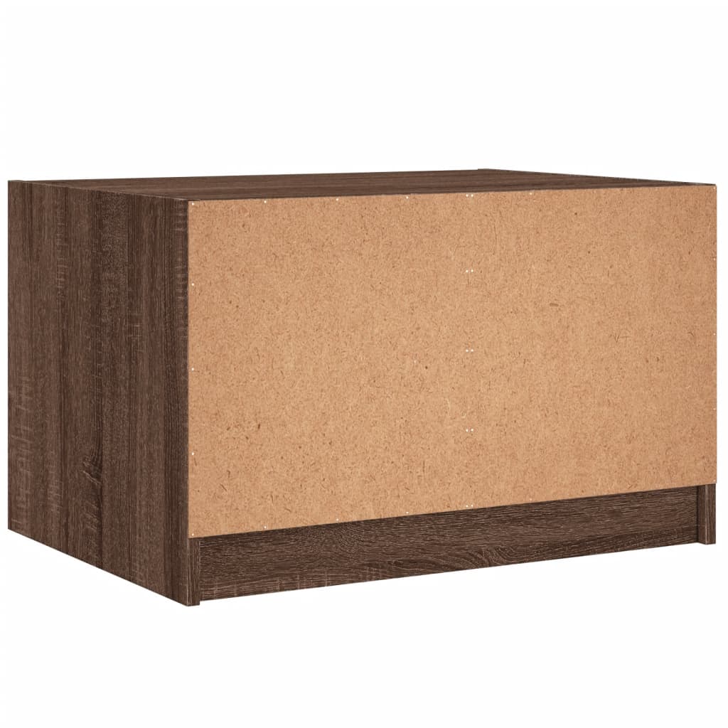 Tavolino da Salotto con Ante in Vetro Rovere Marrone 68x50x42cm | homemem39