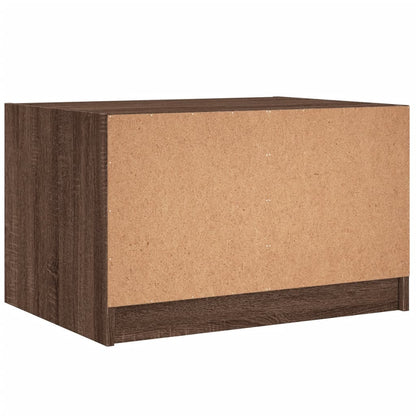 Tavolino da Salotto con Ante in Vetro Rovere Marrone 68x50x42cm | homemem39