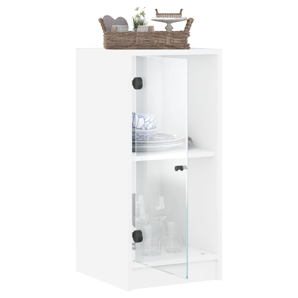Mobile con Ante in Vetro Bianco 35x37x75,5 cm - homemem39
