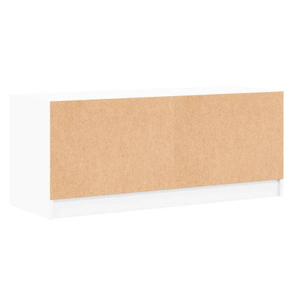 Mobile Porta TV con Ante in Vetro Bianco 102x37x42 cm - homemem39