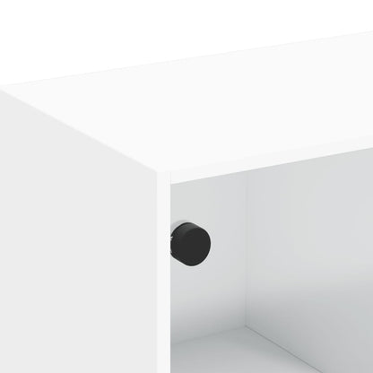 Mobile Porta TV con Ante in Vetro Bianco 102x37x42 cm - homemem39