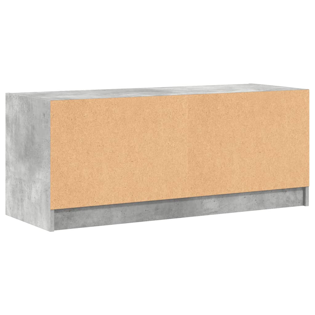 Mobile Porta TV con Ante in Vetro Grigio Cemento 102x37x42 cm - homemem39