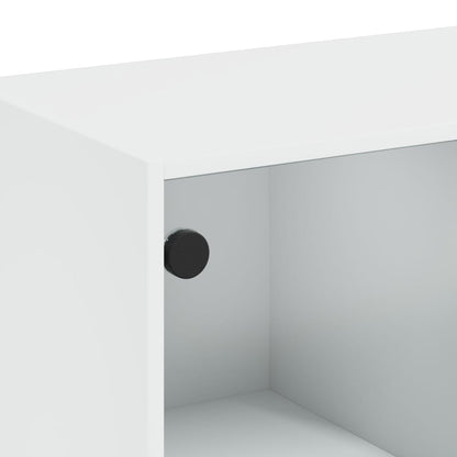 Tavolino da Salotto con Ante in Vetro Bianco 102x50x42 cm | homemem39