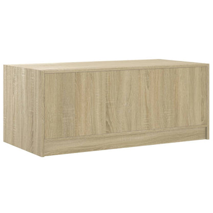 Tavolino da Salotto con Ante in Vetro Rovere Sonoma 102x50x42cm | homemem39