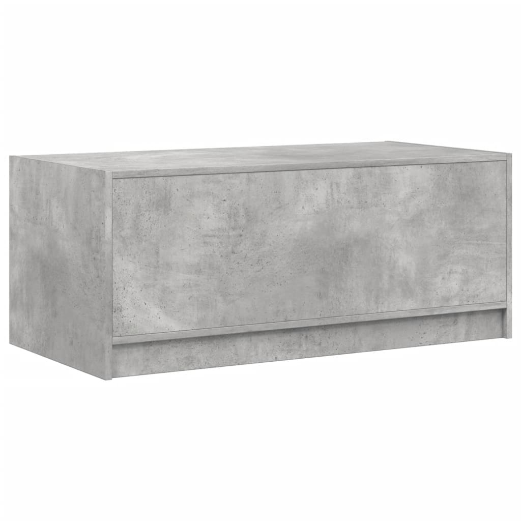 Tavolino Salotto con Ante in Vetro Grigio Cemento 102x50x42 cm | homemem39