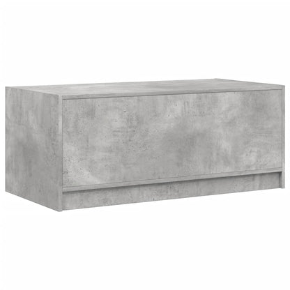 Tavolino Salotto con Ante in Vetro Grigio Cemento 102x50x42 cm | homemem39