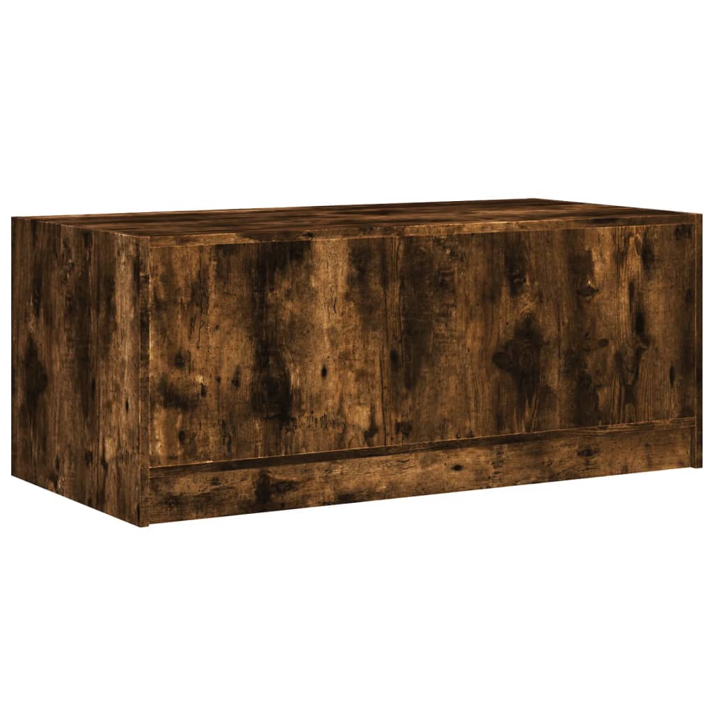 Tavolino da Salotto con Ante in Vetro Rovere Fumo 102x50x42 cm | homemem39