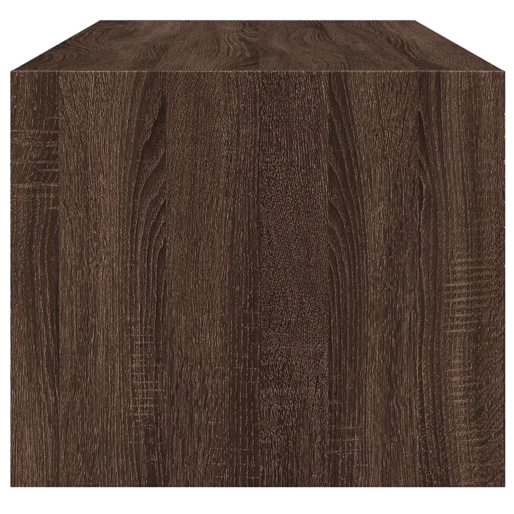 Tavolino Salotto con Ante in Vetro Rovere Marrone 102x50x42 cm | homemem39