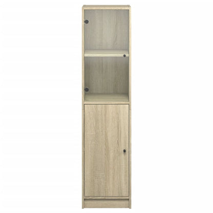 Credenza con Anta in Vetro Rovere Sonoma 35x37x142 cm - homemem39