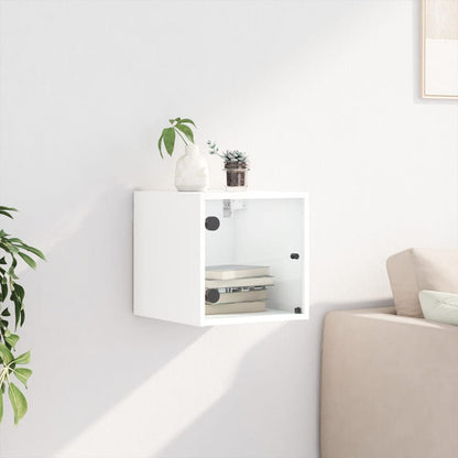 Comodino con Anta in Vetro Bianco 35x37x35 cm - homemem39