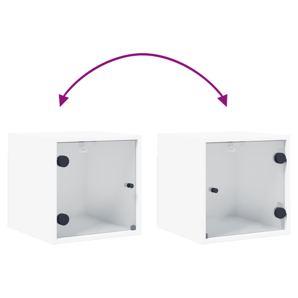 Comodino con Anta in Vetro Bianco 35x37x35 cm - homemem39