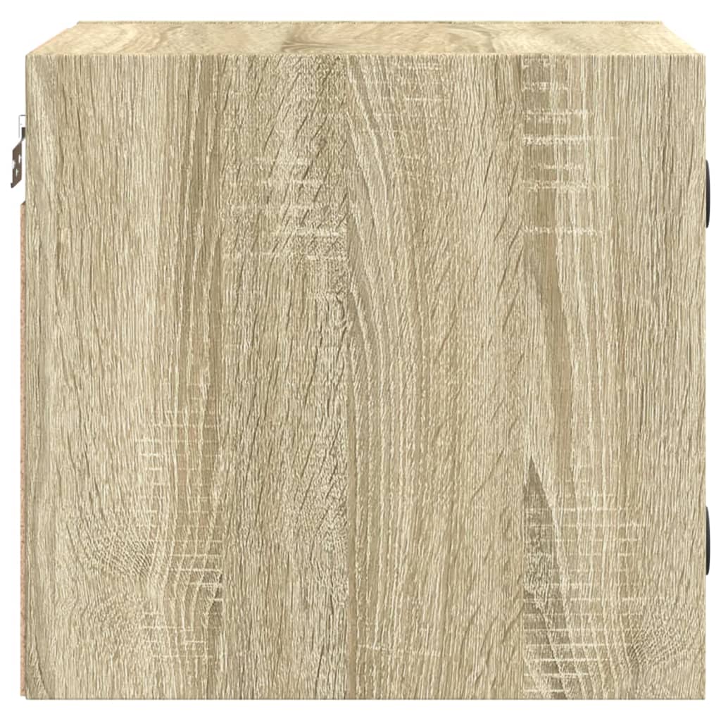 Comodino con Anta in Vetro Rovere Sonoma 35x37x35 cm - homemem39