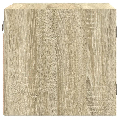 Comodino con Anta in Vetro Rovere Sonoma 35x37x35 cm - homemem39