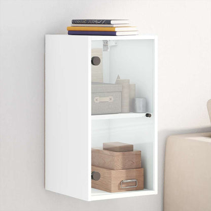 Mobile a Muro con Ante in Vetro Bianco 35x37x68,5 cm