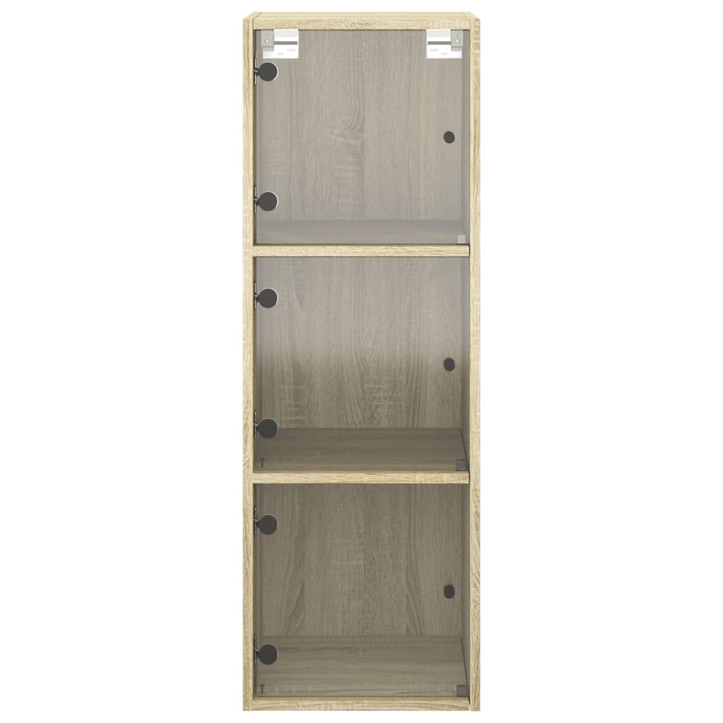 Mobile a Muro con Ante in Vetro Rovere Sonoma 35x37x100 cm | homemem39