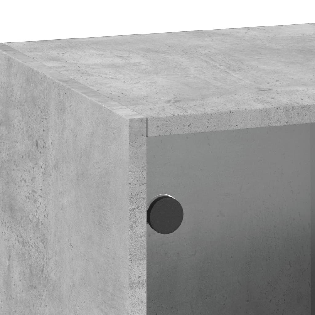 Mobile a Muro con Ante in Vetro Grigio Cemento 35x37x100 cm