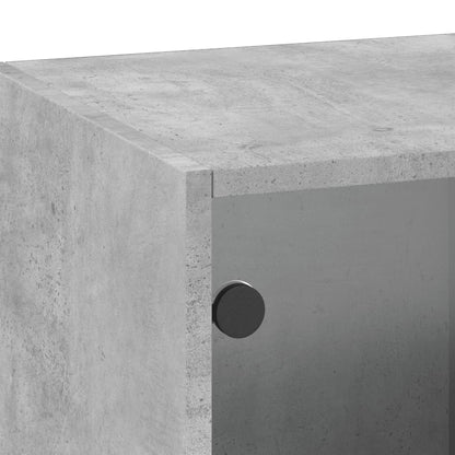 Mobile a Muro con Ante in Vetro Grigio Cemento 35x37x100 cm