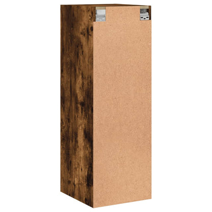 Mobile a Muro con Ante in Vetro Rovere Fumo 35x37x100 cm