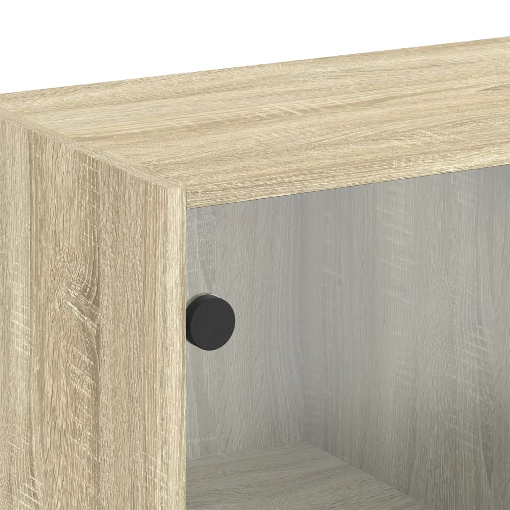 Mobile a Muro con Ante in Vetro Rovere Sonoma 68x37x68,5 cm | homemem39