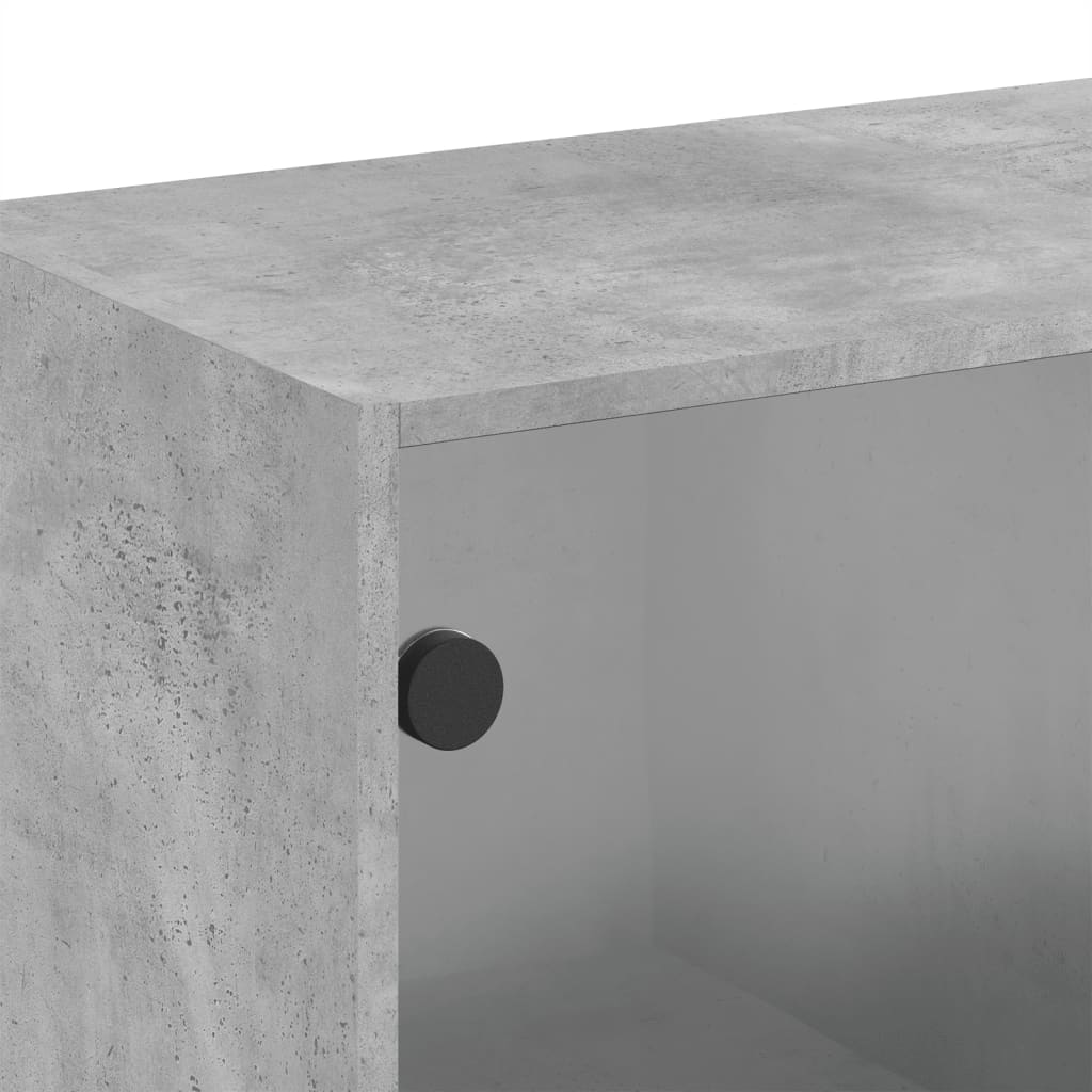 Mobile a Muro con Ante in Vetro Grigio Cemento 68x37x68,5 cm | homemem39