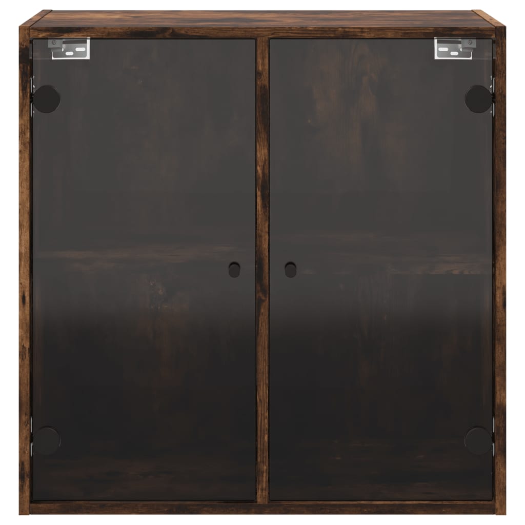 Mobile a Muro con Ante in Vetro Rovere Fumo 68x37x68,5 cm | homemem39