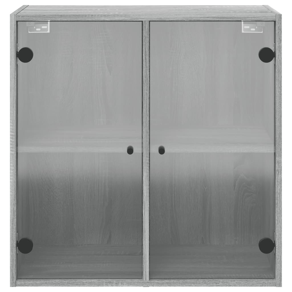 Mobile a Muro con Ante in Vetro Grigio Sonoma 68x37x68,5 cm | homemem39