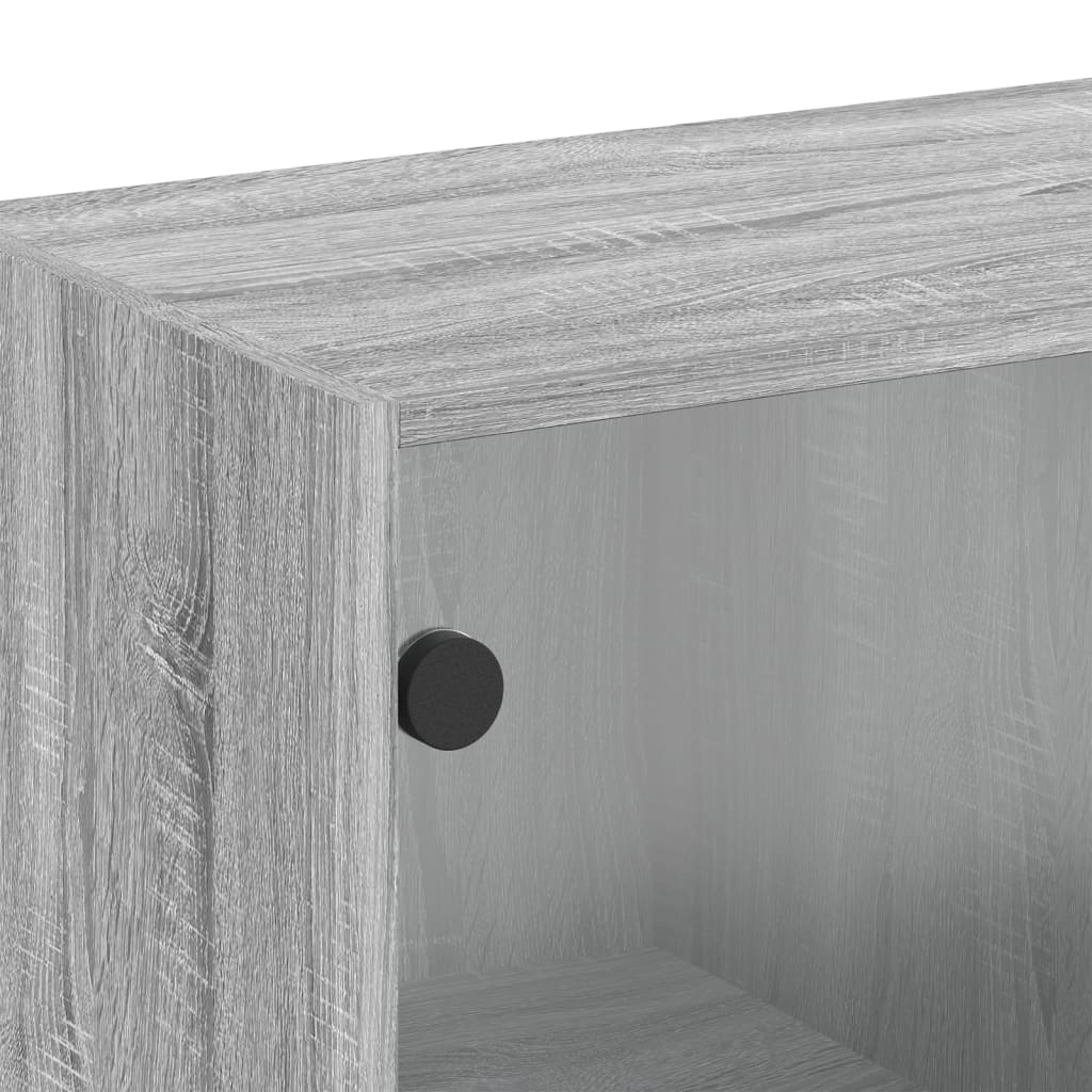 Mobile a Muro con Ante in Vetro Grigio Sonoma 68x37x68,5 cm | homemem39