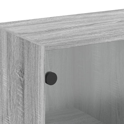 Mobile a Muro con Ante in Vetro Grigio Sonoma 68x37x68,5 cm