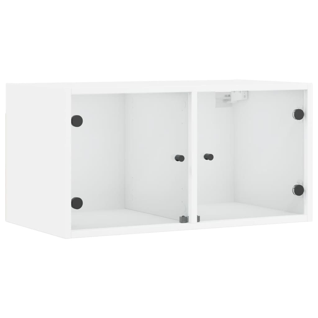 Mobile a Muro con Ante in Vetro Bianco 68,5x37x35 cm | homemem39