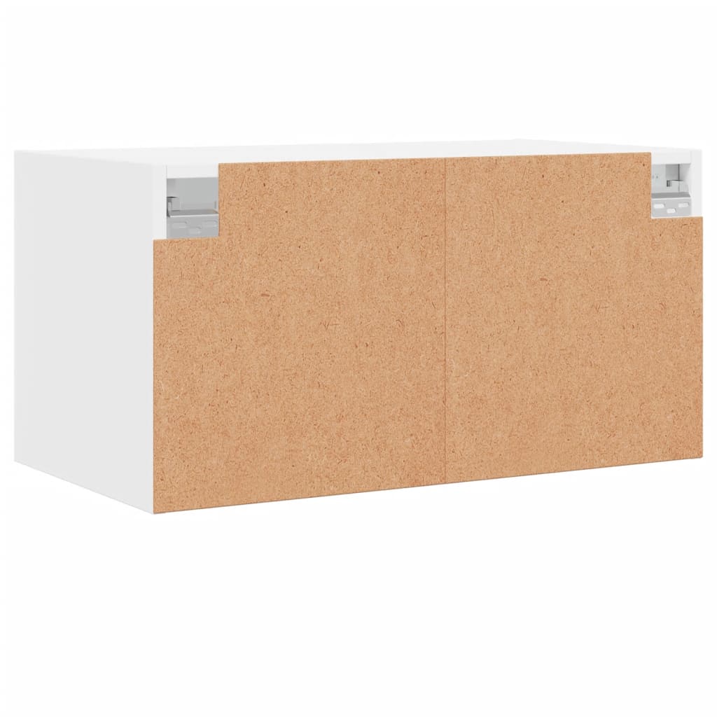 Mobile a Muro con Ante in Vetro Bianco 68,5x37x35 cm | homemem39