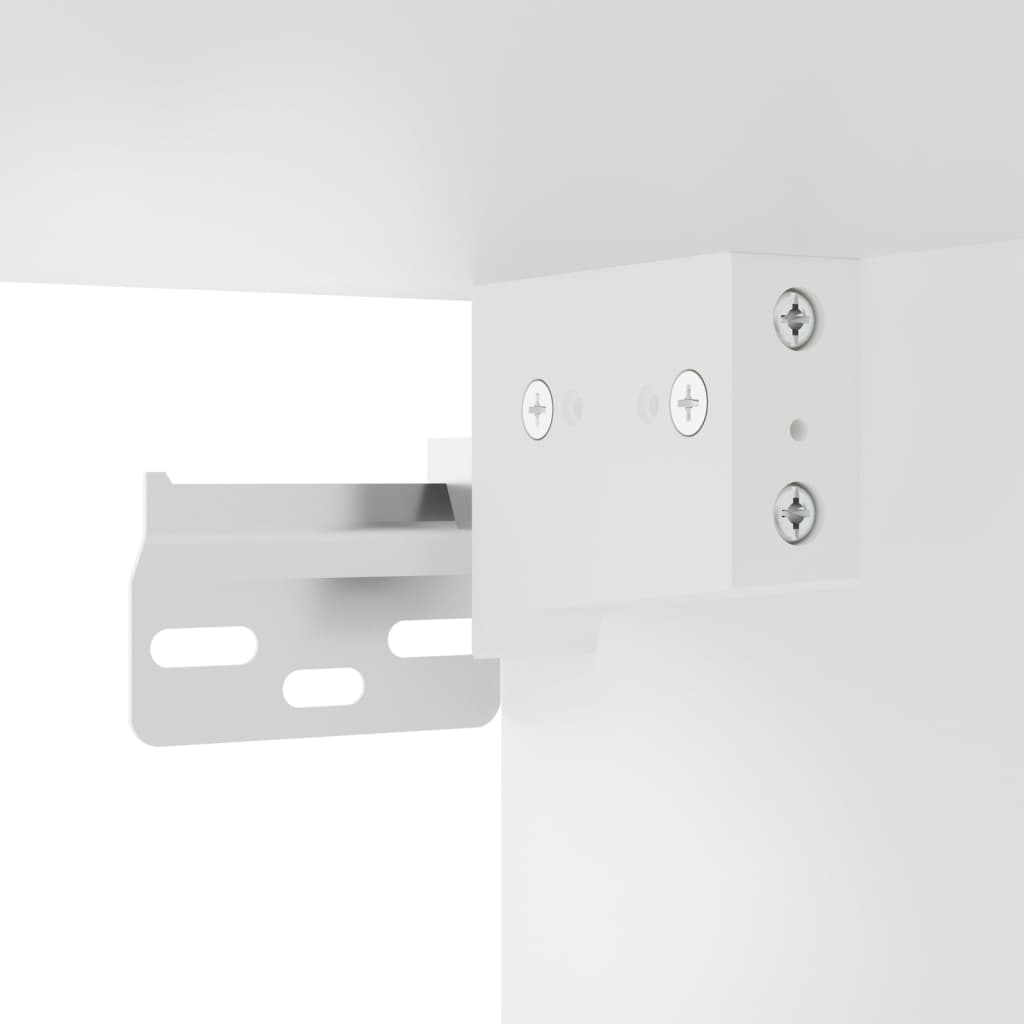 Mobile a Muro con Ante in Vetro Bianco 68,5x37x35 cm | homemem39