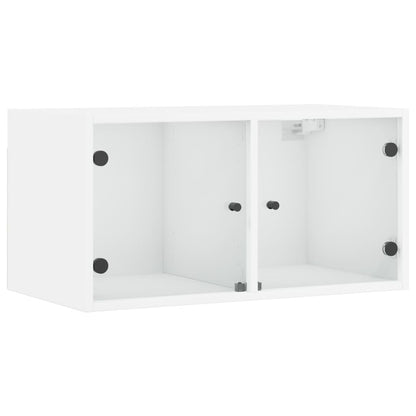 Mobili a Muro con Ante in Vetro 2pz Bianco 68,5x37x35 cm | homemem39