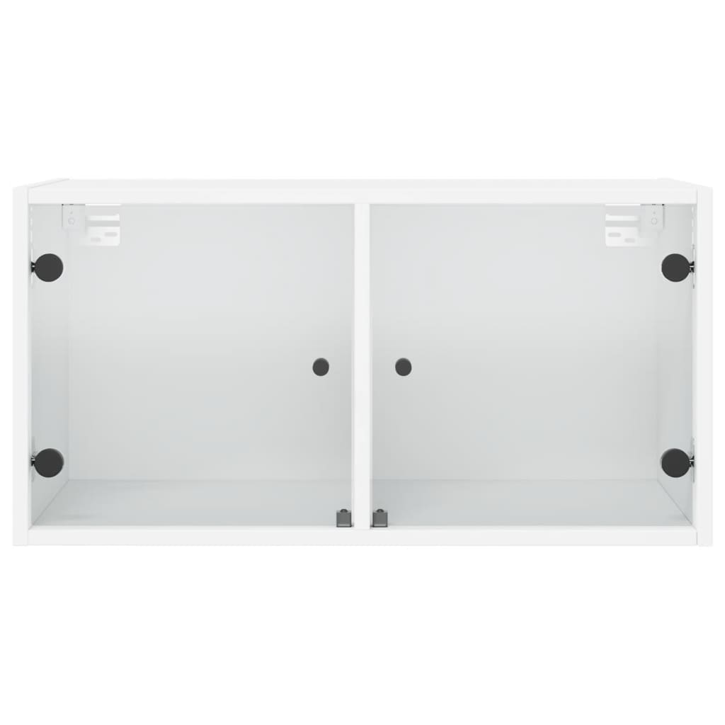 Mobili a Muro con Ante in Vetro 2pz Bianco 68,5x37x35 cm