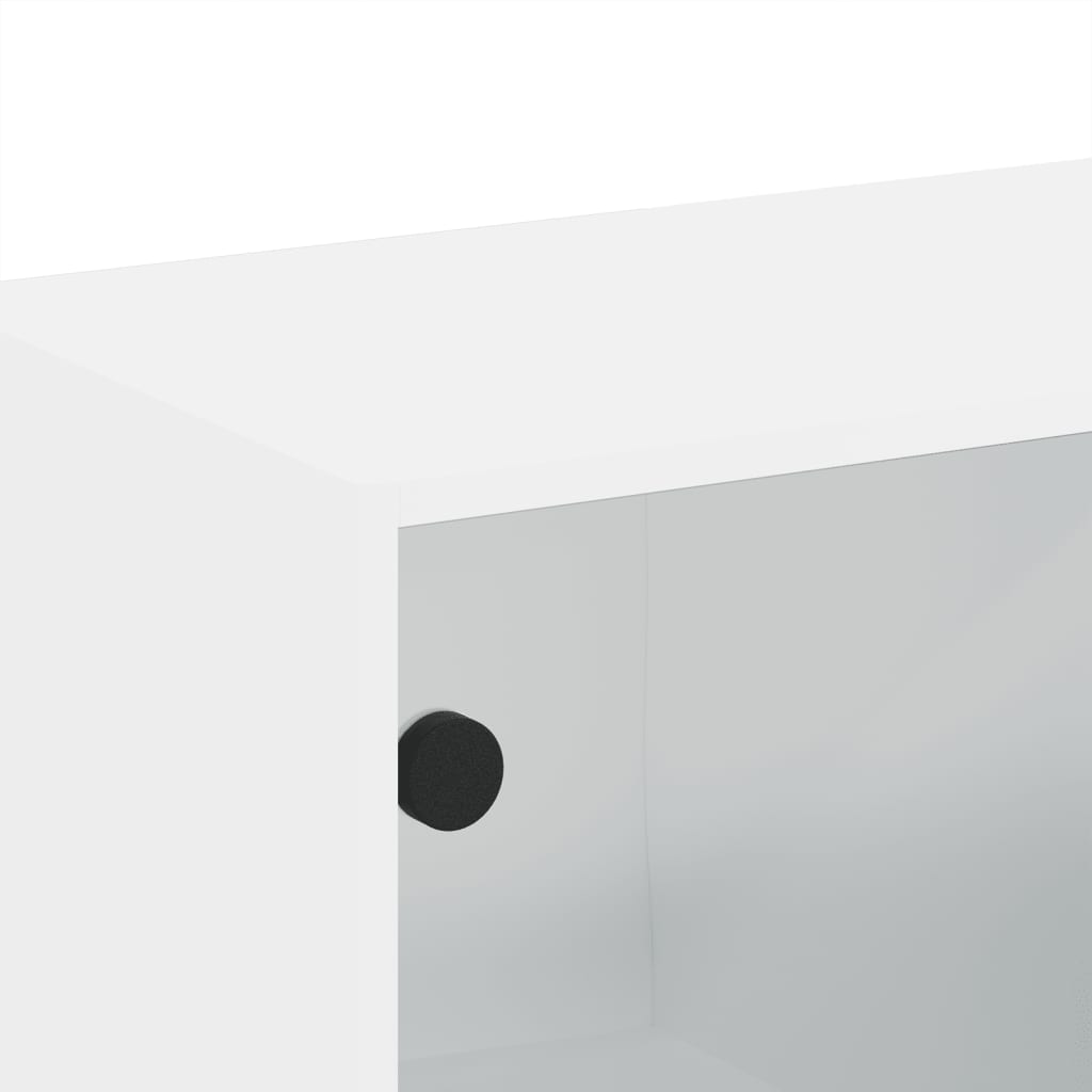 Mobili a Muro con Ante in Vetro 2pz Bianco 68,5x37x35 cm