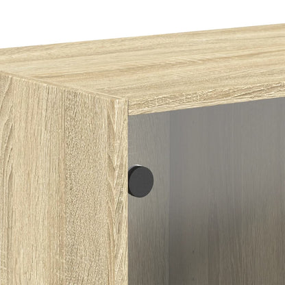 Mobile a Muro con Ante in Vetro Rovere Sonoma 68,5x37x35 cm | homemem39