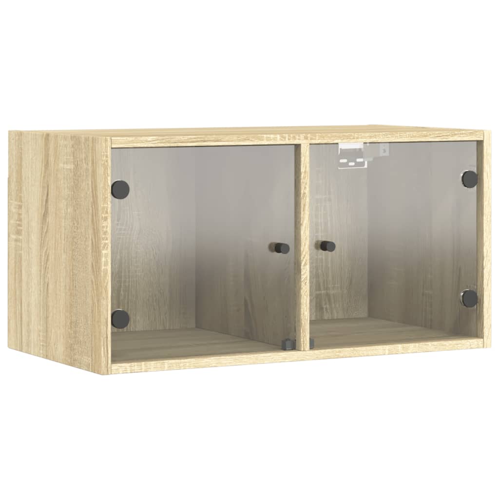 Mobili a Muro con Ante in Vetro 2pz Rovere Sonoma 68,5x37x35 cm | homemem39