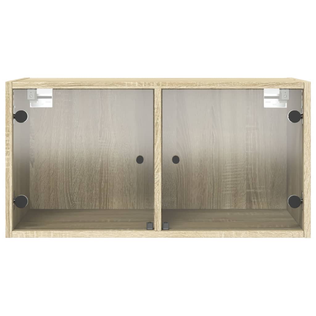 Mobili a Muro con Ante in Vetro 2pz Rovere Sonoma 68,5x37x35 cm | homemem39