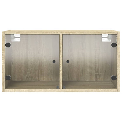 Mobili a Muro con Ante in Vetro 2pz Rovere Sonoma 68,5x37x35 cm | homemem39